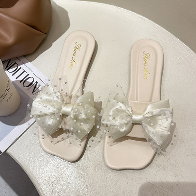 Papuci de dama actuali cu panglica si tul