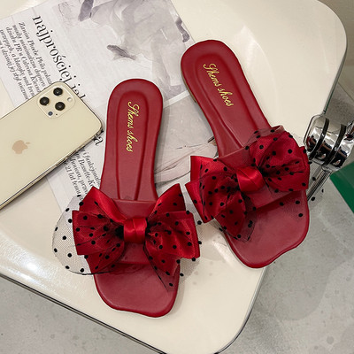 Papuci de dama actuali cu panglica si tul