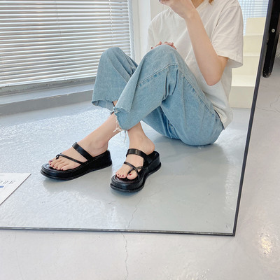 Papuci de dama cu bretele in doua culori