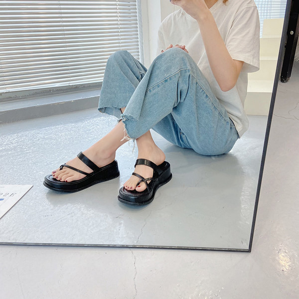 Papuci de dama cu bretele in doua culori