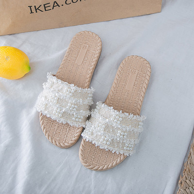 Jauna modeļa vasaras čības ar pērļu rotājumu