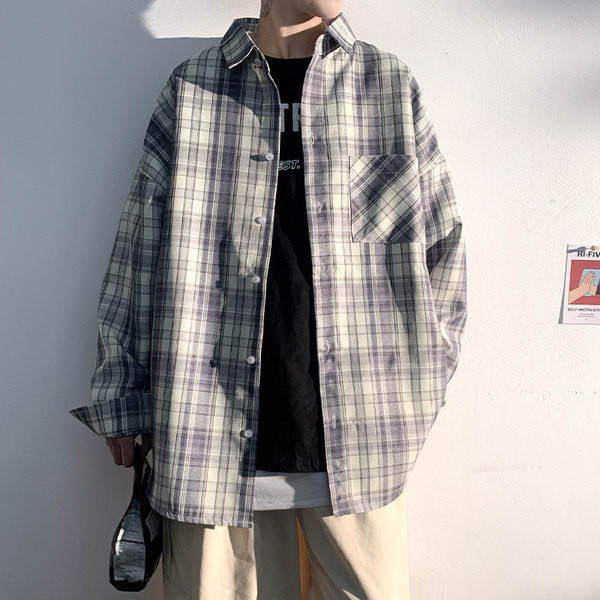 Vīriešu krekls ar pogām un kabatu vairākās krāsās