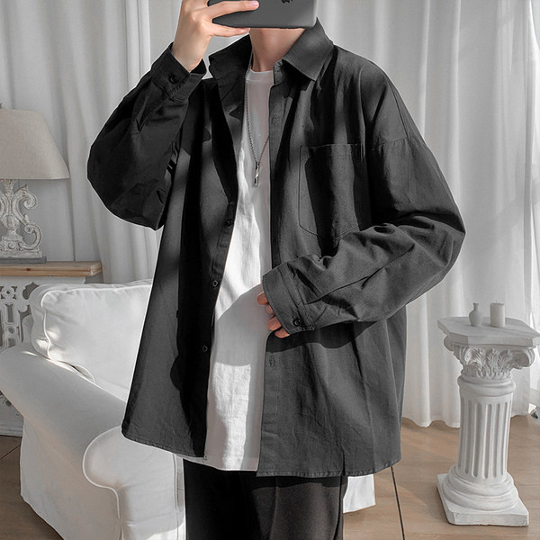 Camasa larga barbati model nou cu maneci lungi