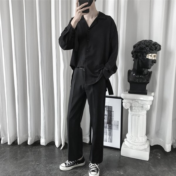 Cămașă de bărbați actuală cu model clasic cu guler curat