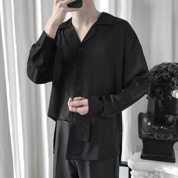 Cămașă de bărbați actuală cu model clasic cu guler curat