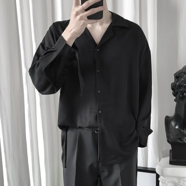 Cămașă de bărbați actuală cu model clasic cu guler curat