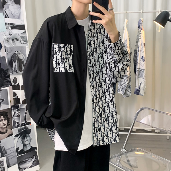 Cămașă pentru bărbați cu mâneci lungi și guler clasic - 5XL