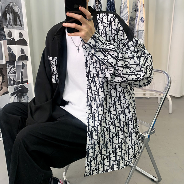 Cămașă pentru bărbați cu mâneci lungi și guler clasic - 5XL