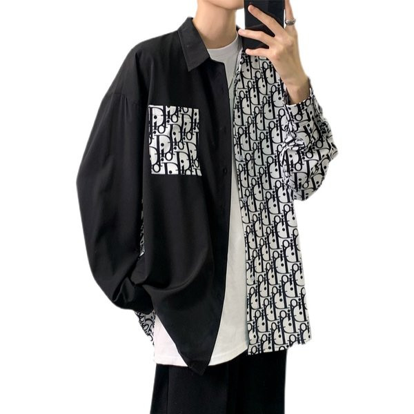 Cămașă pentru bărbați cu mâneci lungi și guler clasic - 5XL