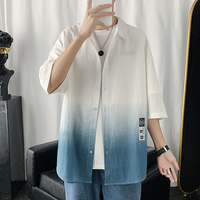 Camasa barbateasca model larg in culori irizate