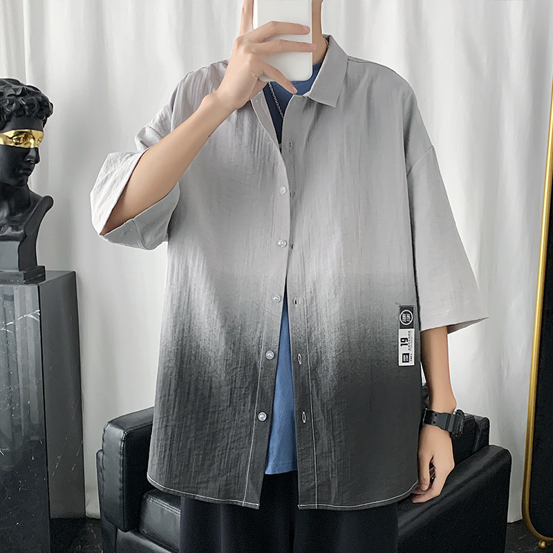 Camasa barbateasca model larg in culori irizate