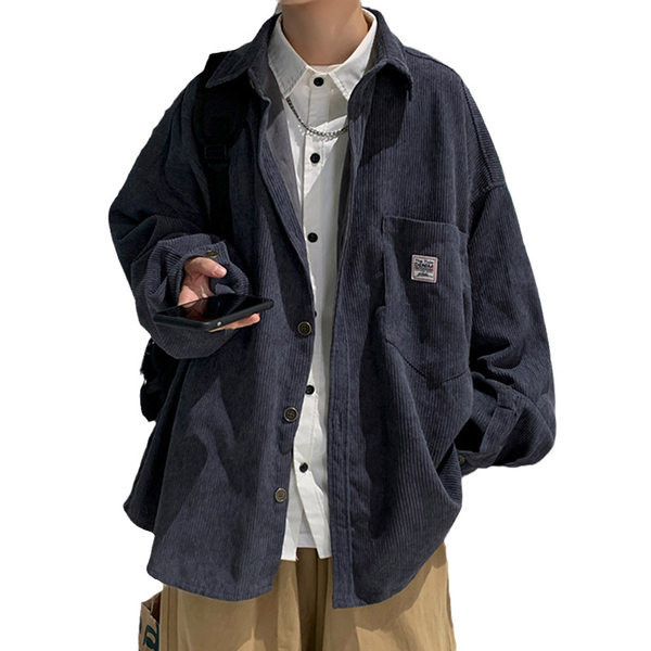 Cămașă casual bărbătească cu buzunar - model larg