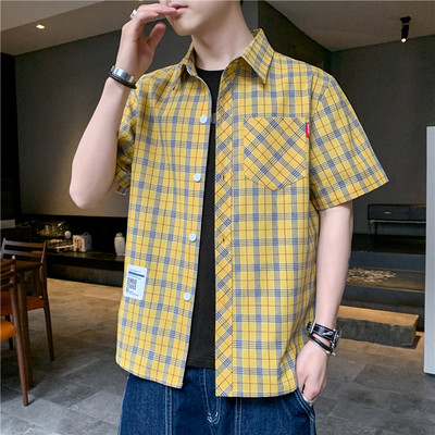 Cămașă bărbați cu mâneci scurte și buzunar - două modele