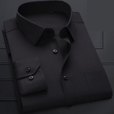 Cămașă casual pentru bărbați cu nasturi și buzunar cu guler înalt