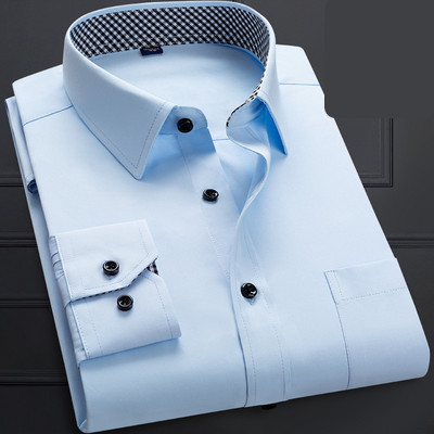 Cămașă casual pentru bărbați cu nasturi și buzunar cu guler înalt
