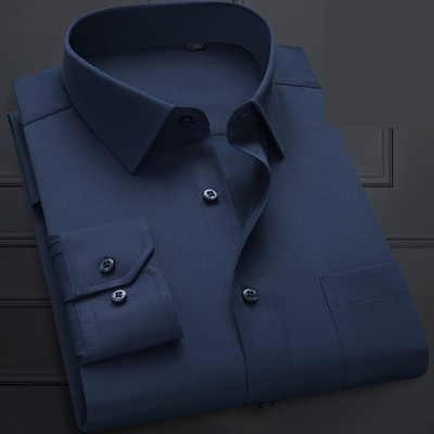 Cămașă casual pentru bărbați cu nasturi și buzunar cu guler înalt