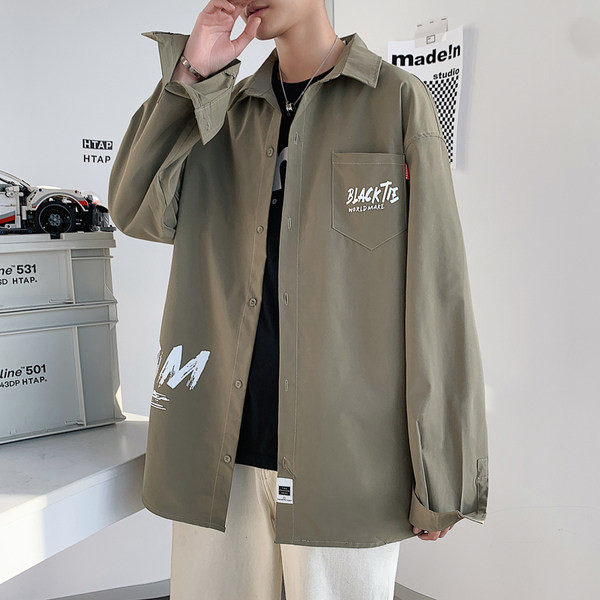 Cămașă casual bărbătească cu aplicație - mai multe modele