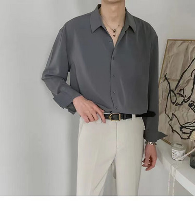 Cămașă modernă pentru bărbați cu guler clasic și mâneci lungi