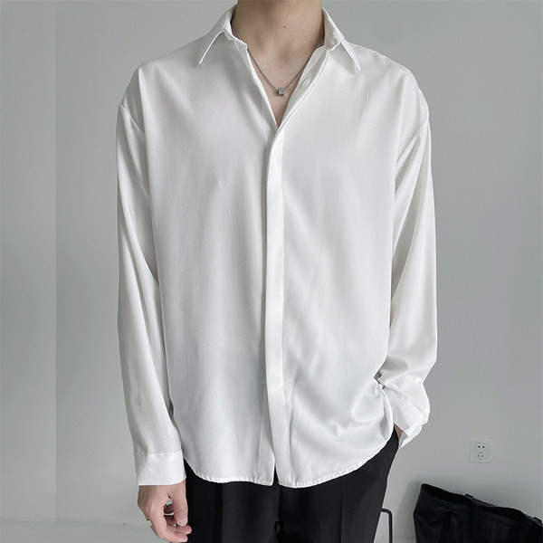 Cămașă modernă pentru bărbați cu guler clasic și mâneci lungi