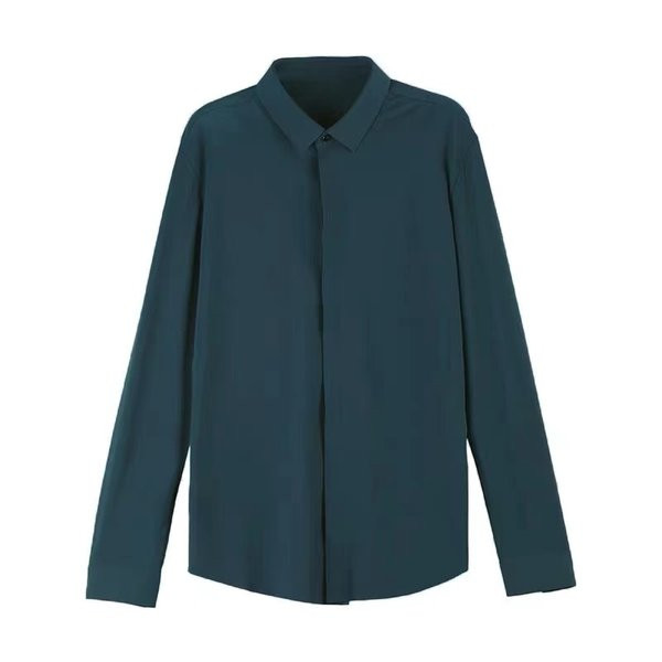 Cămașă modernă pentru bărbați cu guler clasic și mâneci lungi