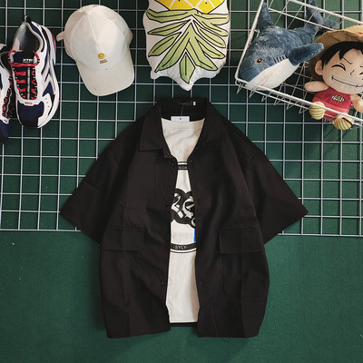 Cămașă casual pentru bărbați cu guler și nasturi clasici