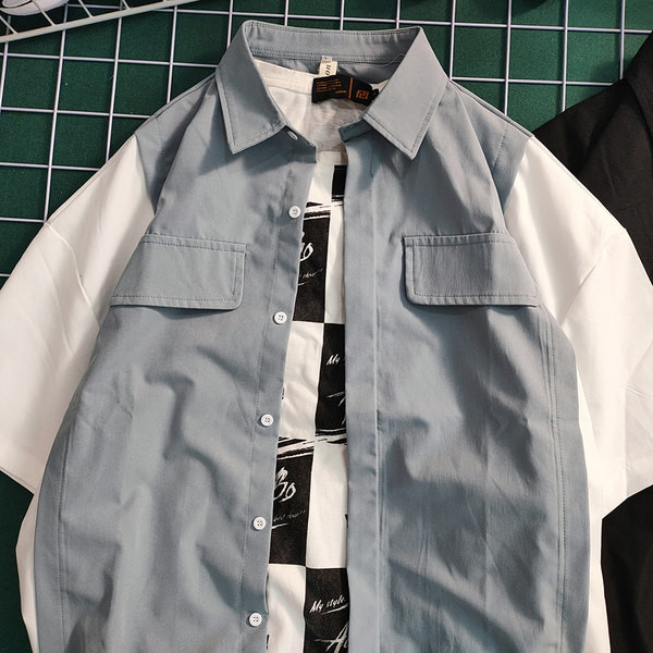 Cămașă casual pentru bărbați cu guler și nasturi clasici