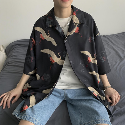 Cămașă largă de vară cu model colorat