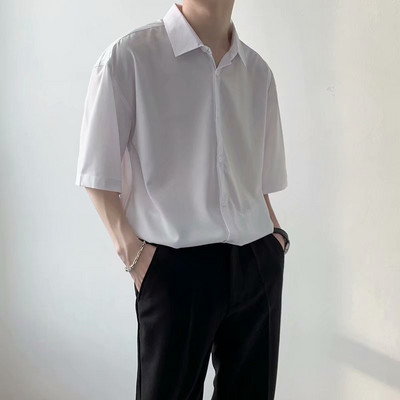 Cămașă modernă pentru bărbați cu guler clasic - mâneci lungi sau scurte