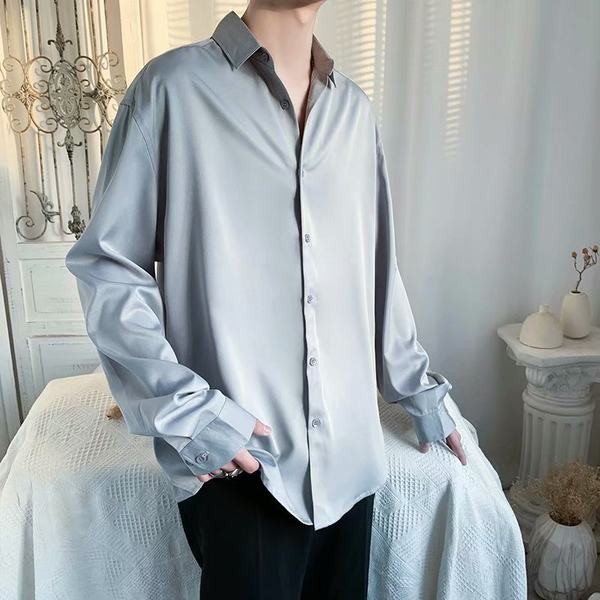 Cămașă modernă pentru bărbați cu guler clasic - mâneci lungi sau scurte