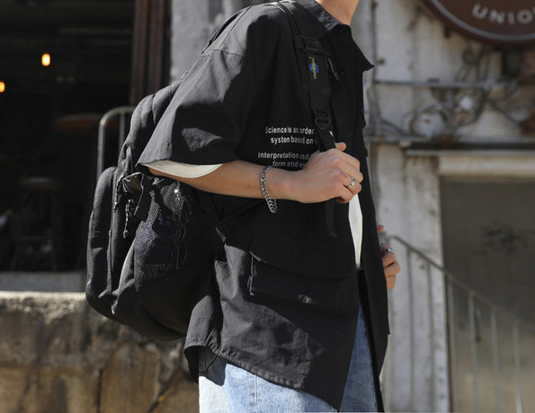 Camasa barbateasca model larg cu guler clasic si maneci 3/4