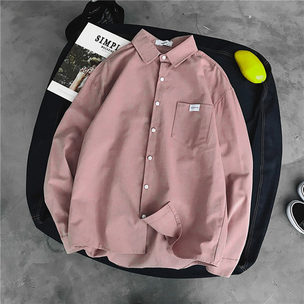 Camasa barbati model uni cu maneci lungi si buzunar