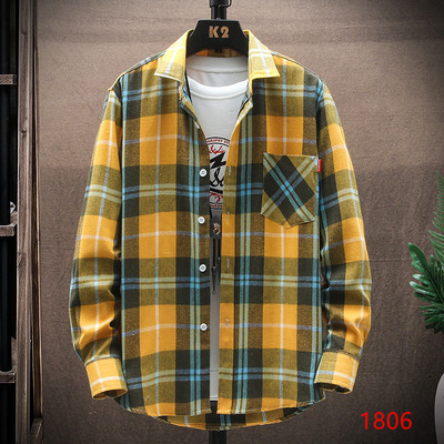 Ανδρικό καρό πουκάμισο με κουμπιά και κλασικό γιακά