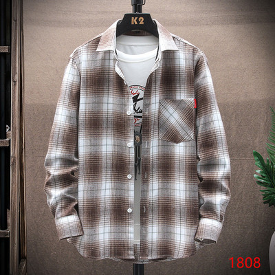 Ανδρικό καρό πουκάμισο με κουμπιά και κλασικό γιακά