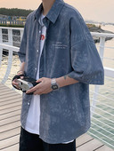 Camasa barbati model gratuit cu maneci 3/4