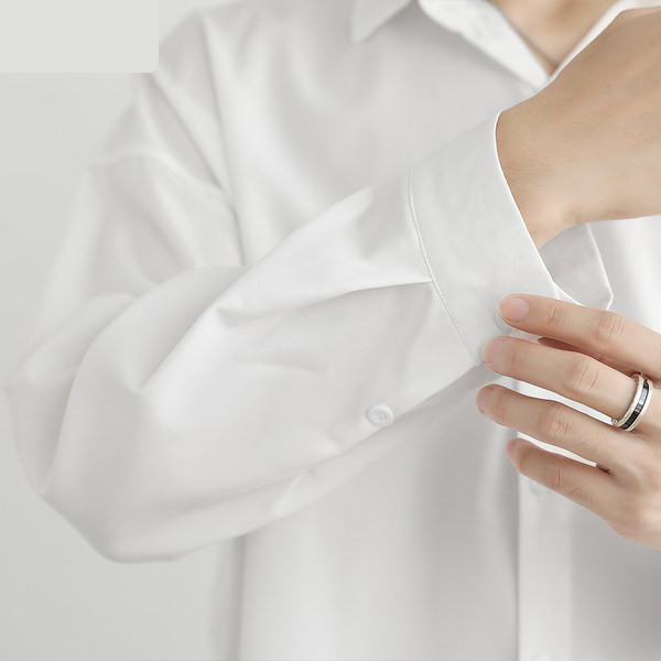 Cămașă elegantă pentru bărbați, cu guler clasic și mâneci lungi-nasturi