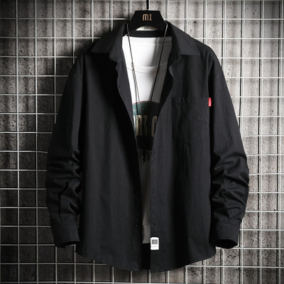 Ανδρικό πουκάμισο μοντέρνο με απλικέ και μέγεθος έως 5XL