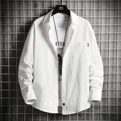 Ανδρικό πουκάμισο μοντέρνο με απλικέ και μέγεθος έως 5XL