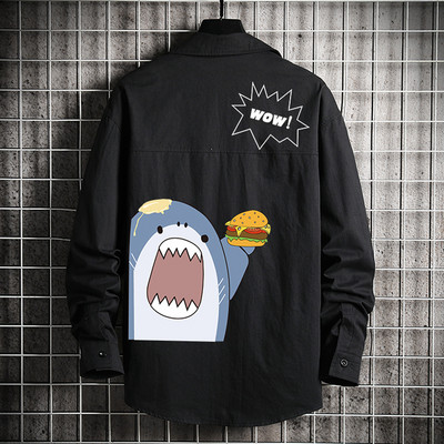 Ανδρικό πουκάμισο μοντέρνο με απλικέ και μέγεθος έως 5XL