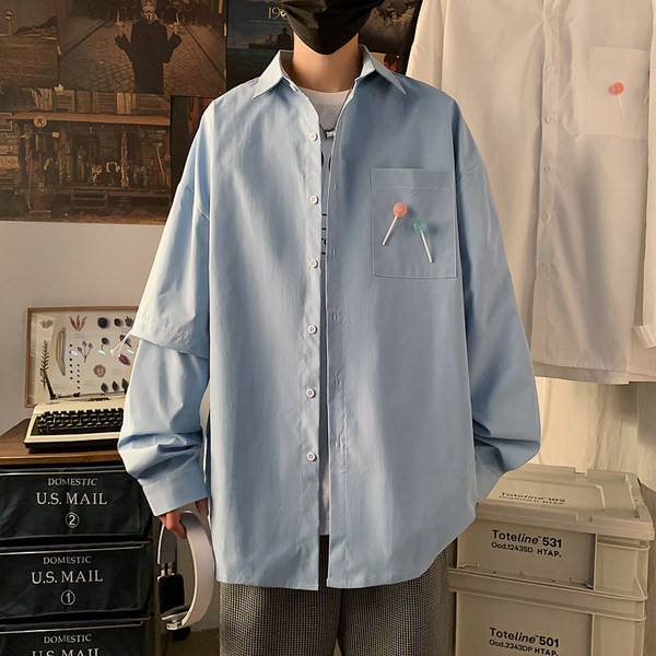 Cămașă pentru bărbați cu mâneci lungi și buzunar