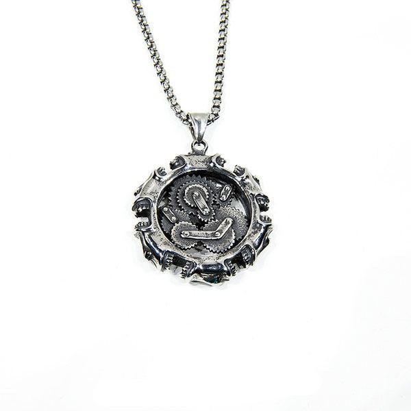 Ανδρική τοπική αλυσίδα με στρογγυλό μενταγιόν