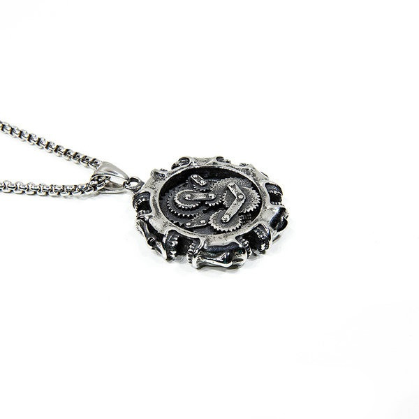 Ανδρική τοπική αλυσίδα με στρογγυλό μενταγιόν