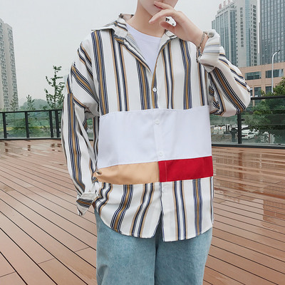 Plašs ikdienas vīriešu krekls - svītrains modelis