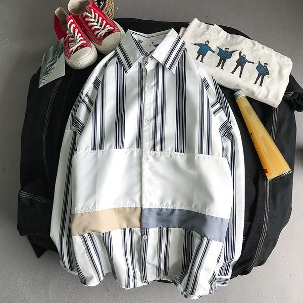 Plašs ikdienas vīriešu krekls - svītrains modelis