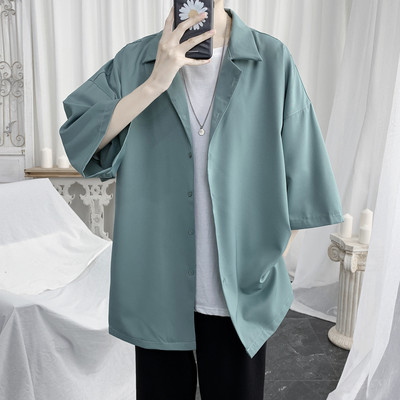 Camasa larga barbati casual cu maneci 3/4