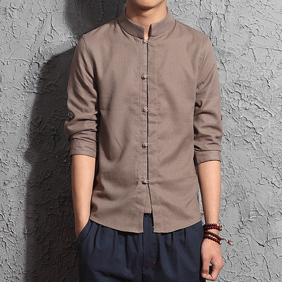 Camasa barbateasca model nou cu nasturi si guler jos