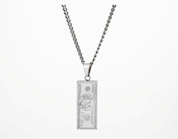 Ανδρική ατσάλινη αλυσίδα με μενταγιόν