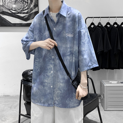 Ανδρικό φαρδύ πουκάμισο με κλασικό κολάρο - δύο μοντέλα