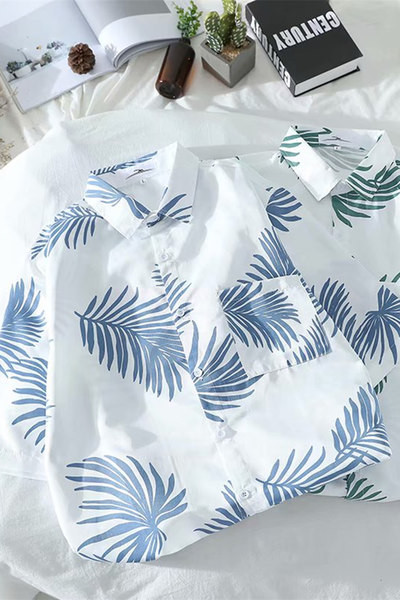 Cămașă hawaiană pentru bărbați cu mâneci scurte și buzunare