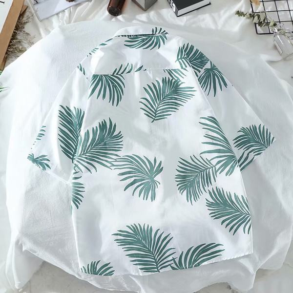 Cămașă hawaiană pentru bărbați cu mâneci scurte și buzunare