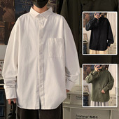 Cămașă de primăvară pentru bărbați cu guler și buzunar clasic